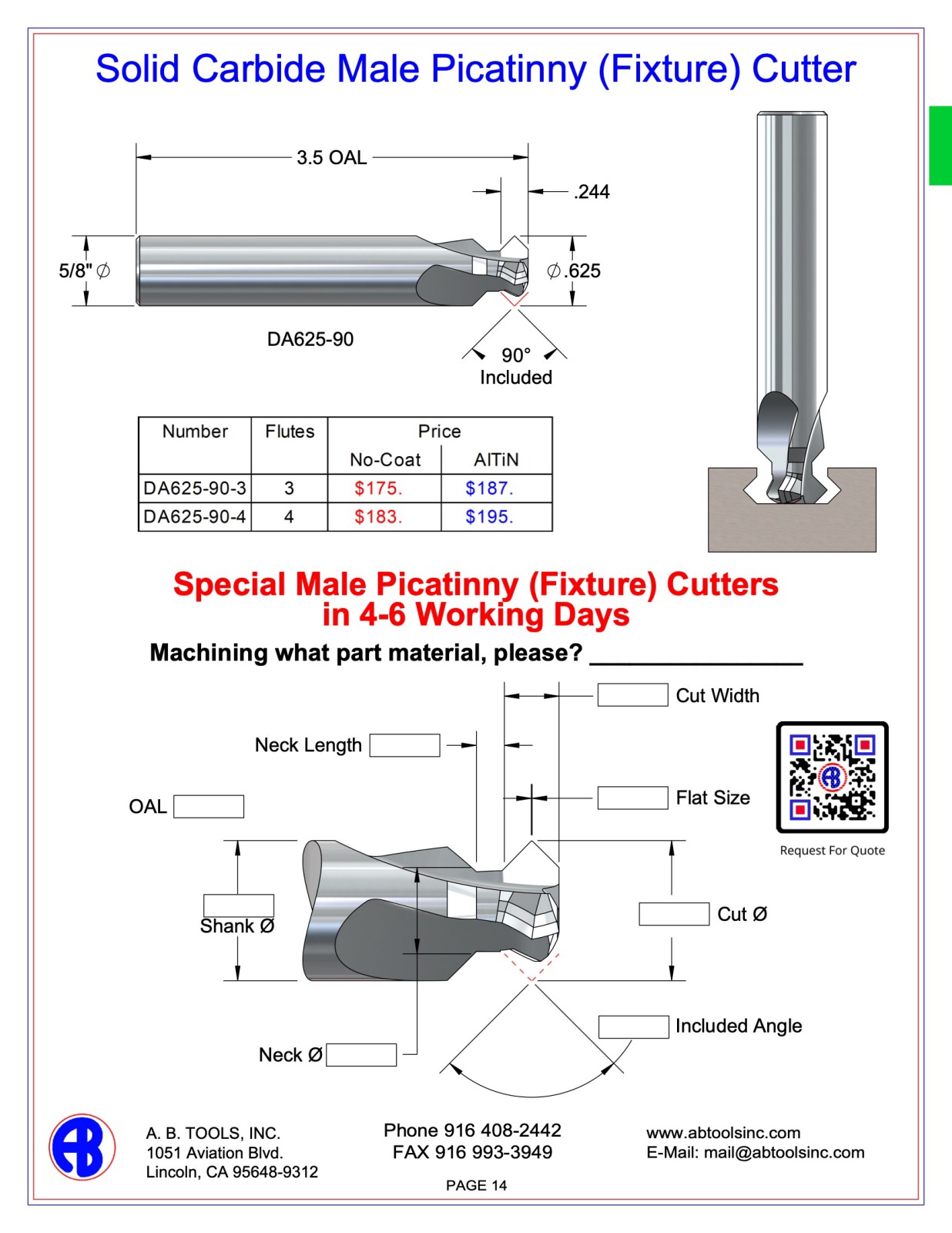 Male Picatinny Rail Cutters catalog