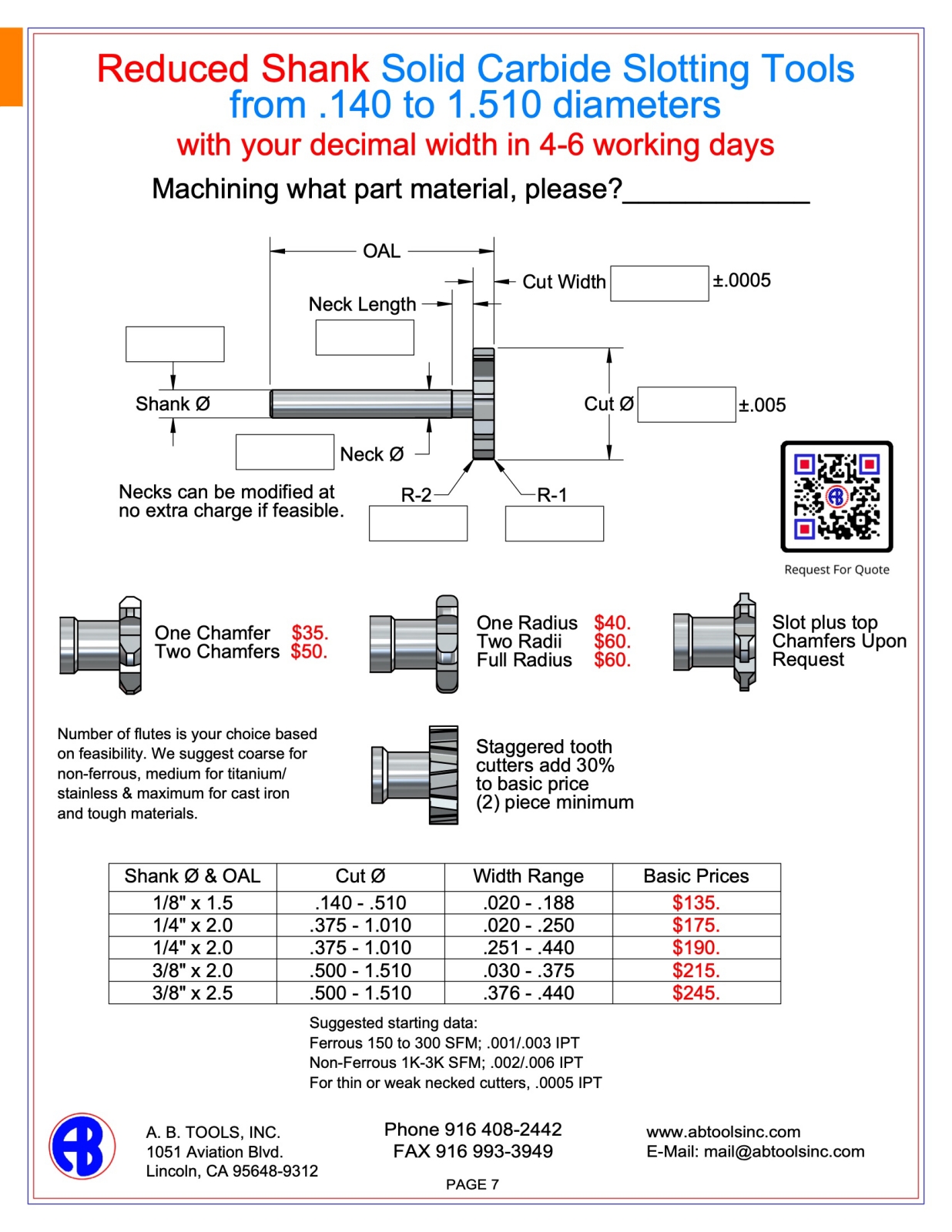 Solid Carbide Reduced Shank Slotting Tools catalog