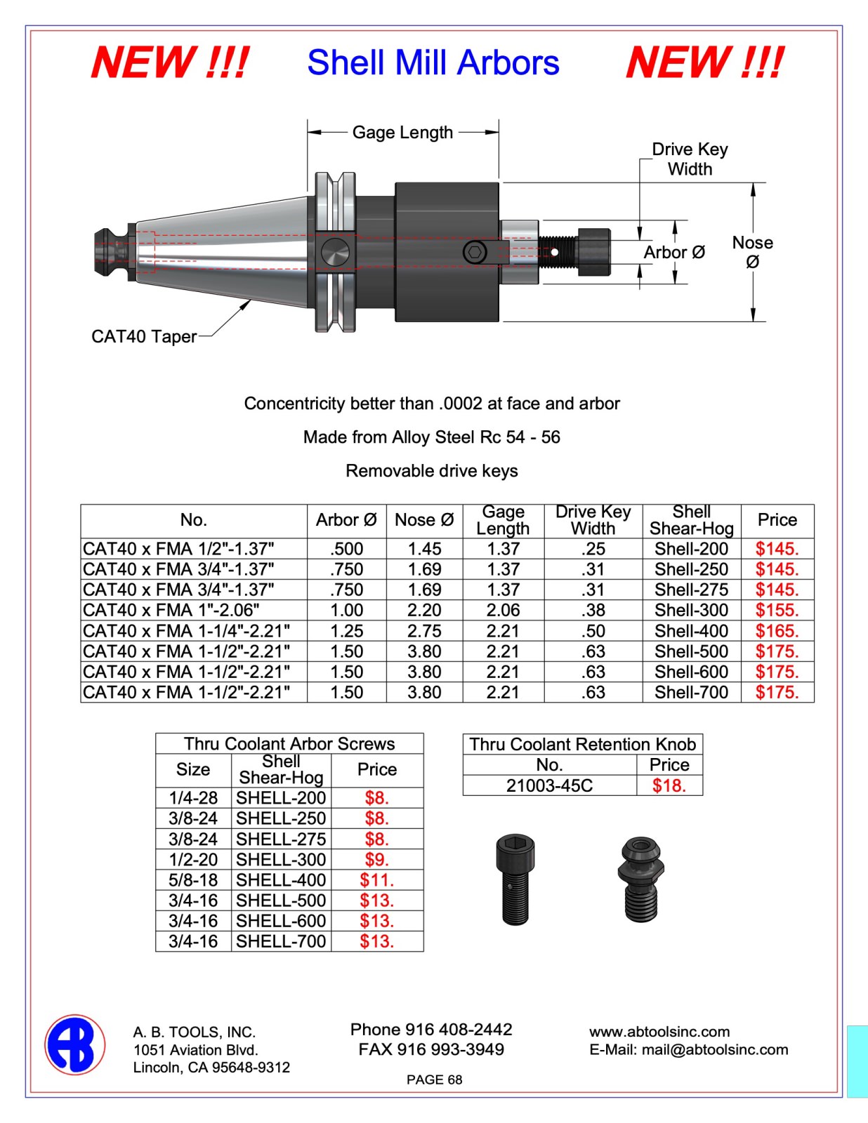 Shell Mill Arbors catalog