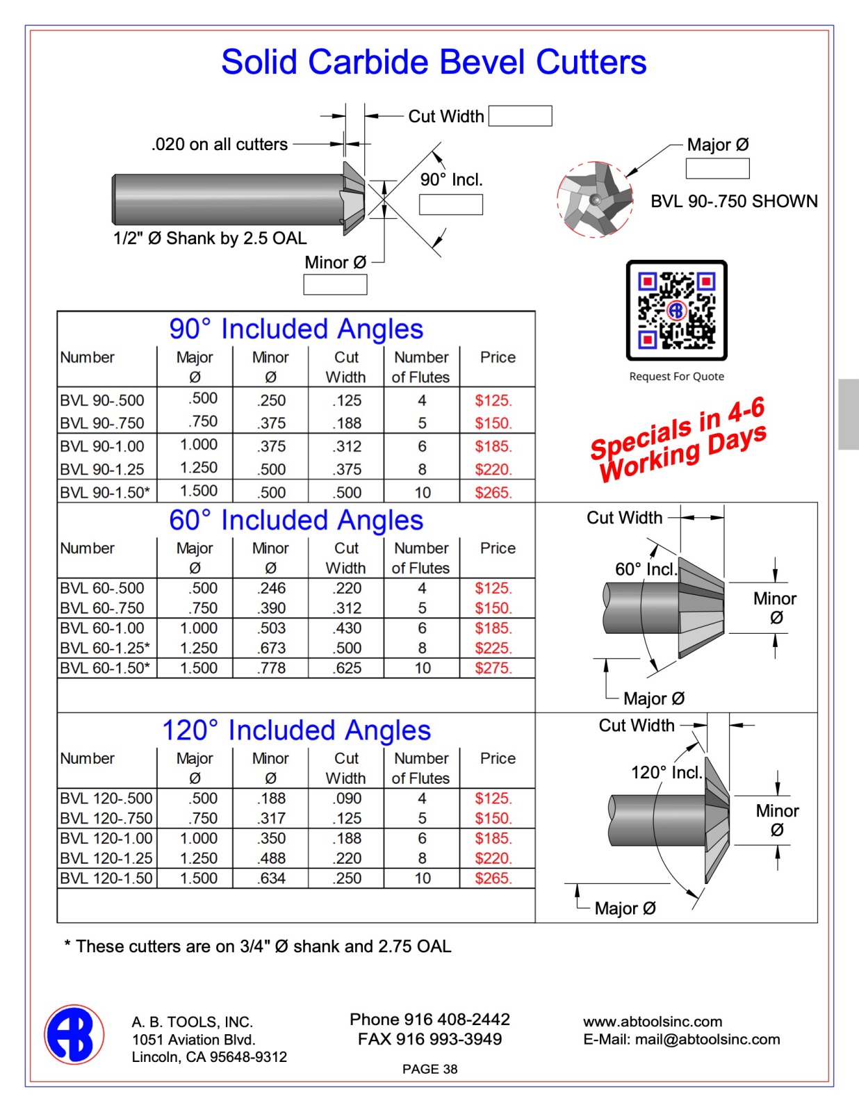 Bevel Cutters catalog